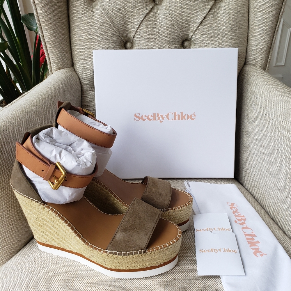 Brand New See by Chloe Espadrille Wedge, size 41